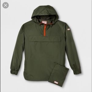 Hunter green pullover rain jacket